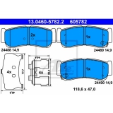 Комплект спирачно феродо, дискови спирачки за Hyundai Santa Fe 2 от 06 до 12 г V1304605782203117H