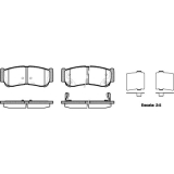Комплект спирачно феродо, дискови спирачки за Hyundai Santa Fe 2 от 06 до 12 г V212390200694H